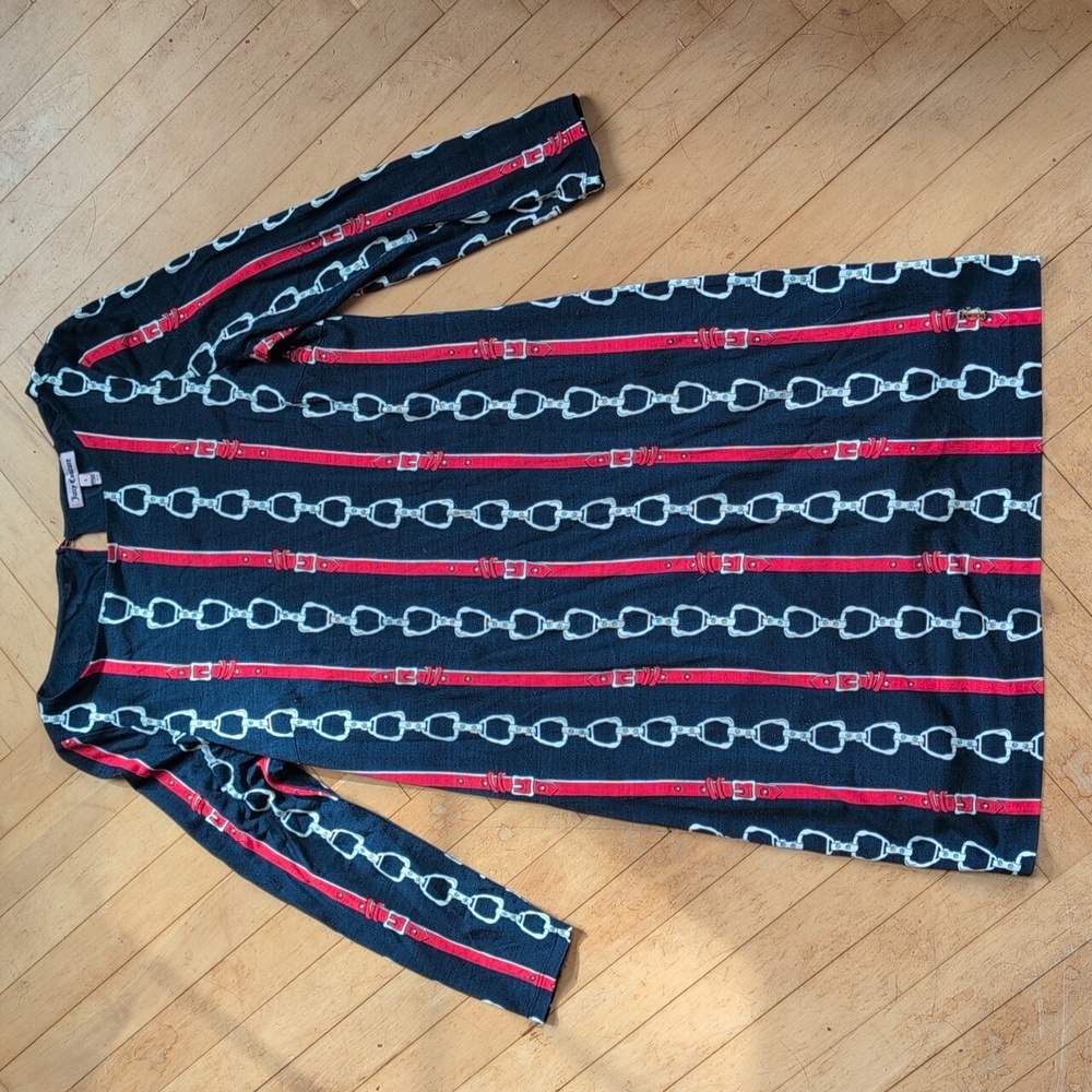Juicy Couture English Snaffle Print Silk Dress Size S